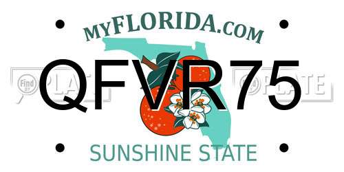 QFVR75 Florida License Plate