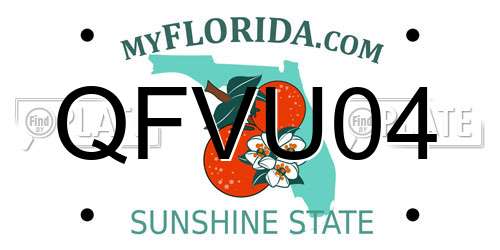 QFVU04 Florida License Plate