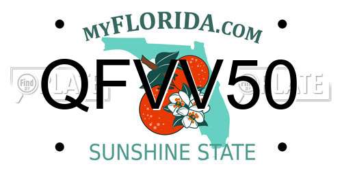 QFVV50 Florida License Plate