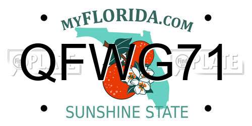QFWG71 Florida License Plate