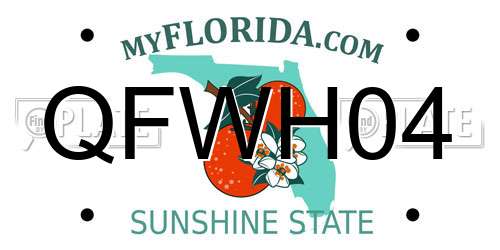 QFWH04 Florida License Plate