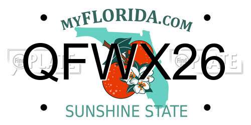 QFWX26 Florida License Plate