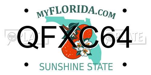 QFXC64 Florida License Plate