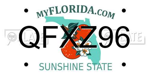 QFXZ96 Florida License Plate