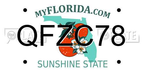 QFZC78 Florida License Plate