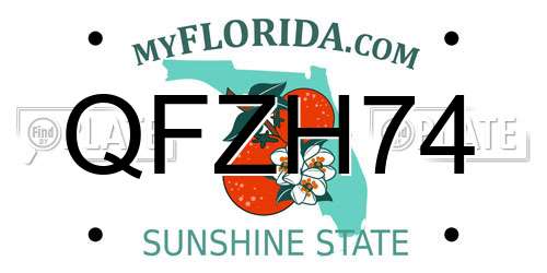 QFZH74 Florida License Plate