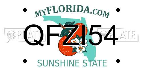QFZI54 Florida License Plate