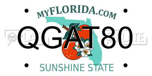 QGAT80 Florida License Plate