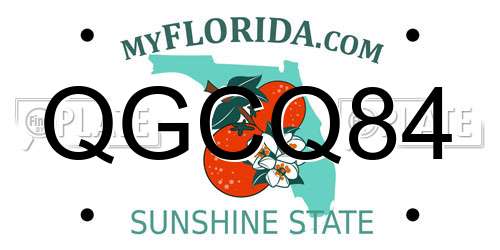 QGCQ84 Florida License Plate