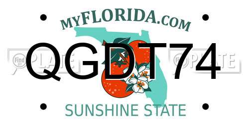 QGDT74 Florida License Plate