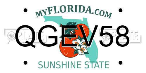 QGEV58 Florida License Plate