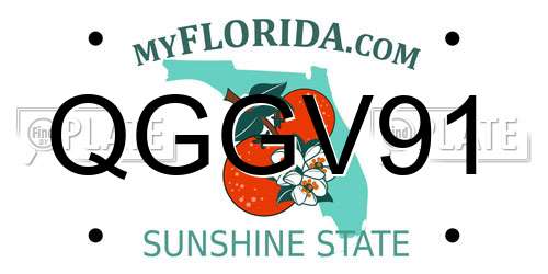 QGGV91 Florida License Plate
