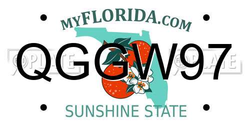 QGGW97 Florida License Plate