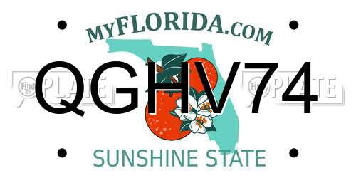 QGHV74 Florida License Plate