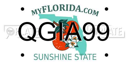 QGIA99 Florida License Plate