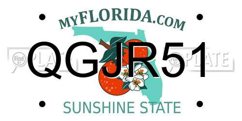 QGJR51 Florida License Plate