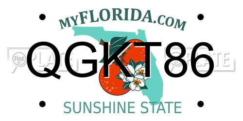 QGKT86 Florida License Plate