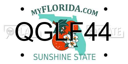 QGLF44 Florida License Plate