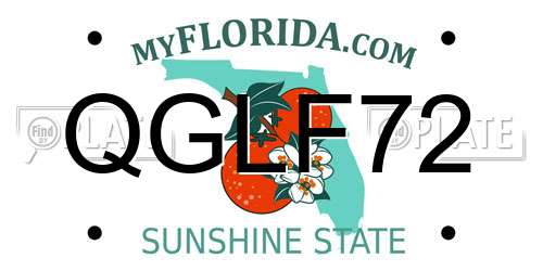 QGLF72 Florida License Plate