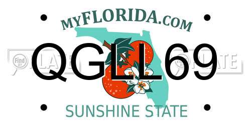 QGLL69 Florida License Plate