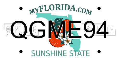 QGME94 Florida License Plate