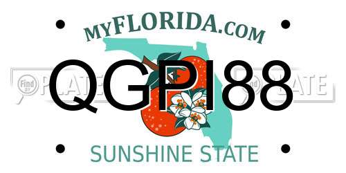 QGPI88 Florida License Plate
