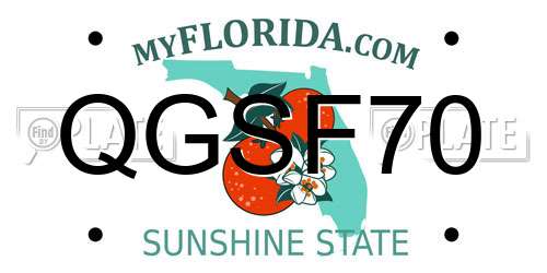QGSF70 Florida License Plate