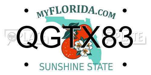 QGTX83 Florida License Plate