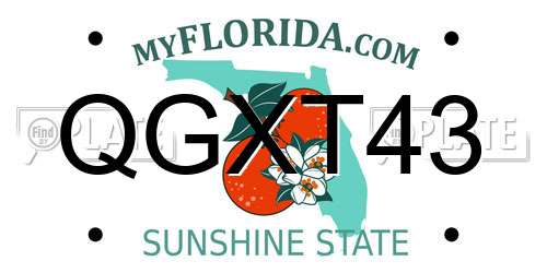 QGXT43 Florida License Plate