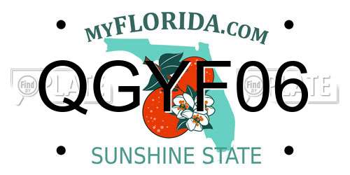 QGYF06 Florida License Plate