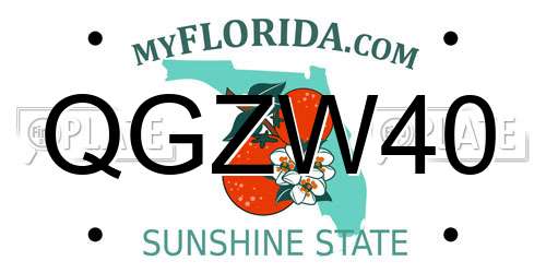 QGZW40 Florida License Plate