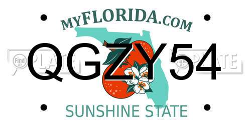 QGZY54 Florida License Plate