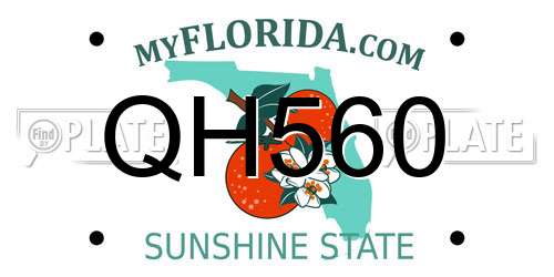 QH560 Florida License Plate