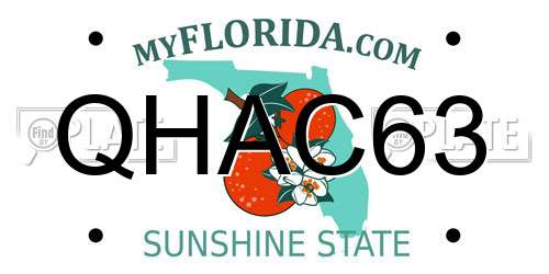 QHAC63 Florida License Plate