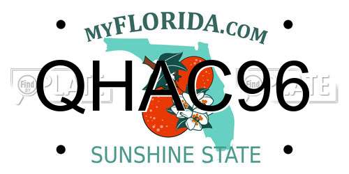 QHAC96 Florida License Plate