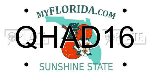 QHAD16 Florida License Plate