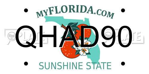 QHAD90 Florida License Plate