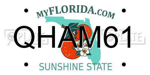 QHAM61 Florida License Plate