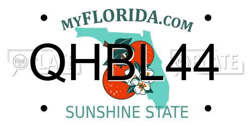 QHBL44 Florida License Plate