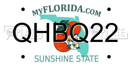 QHBQ22 Florida License Plate