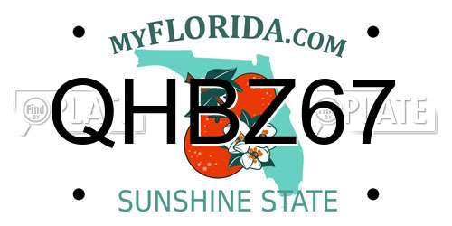 QHBZ67 Florida License Plate