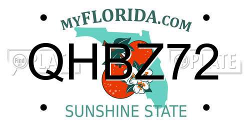 QHBZ72 Florida License Plate