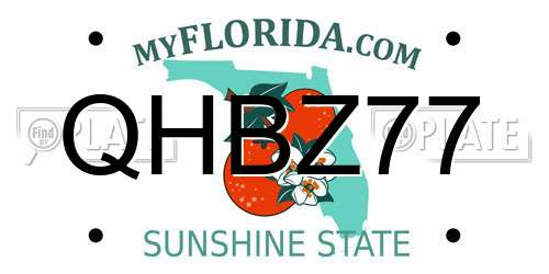 QHBZ77 Florida License Plate