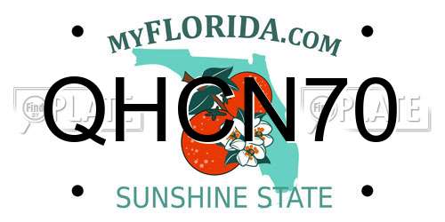 QHCN70 Florida License Plate