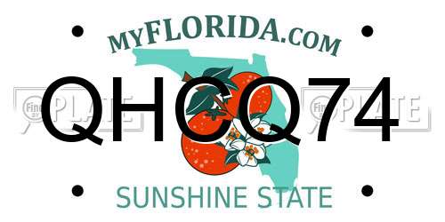 QHCQ74 Florida License Plate