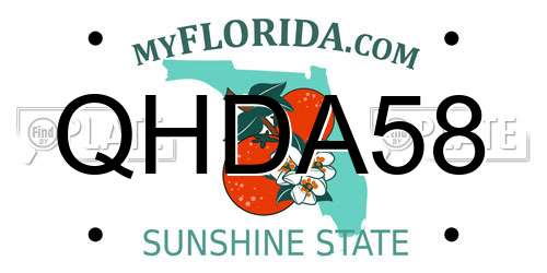 QHDA58 Florida License Plate