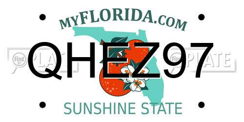 QHEZ97 Florida License Plate