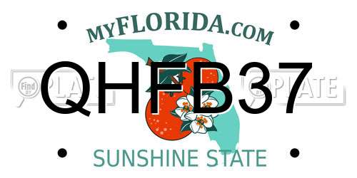 QHFB37 Florida License Plate