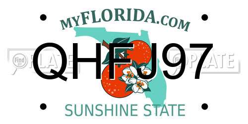QHFJ97 Florida License Plate