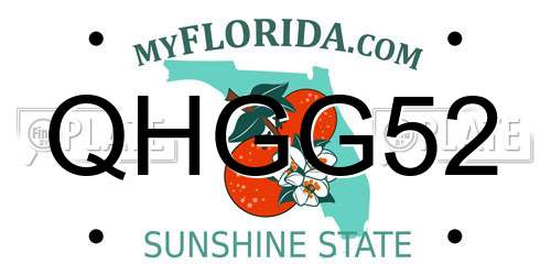 QHGG52 Florida License Plate